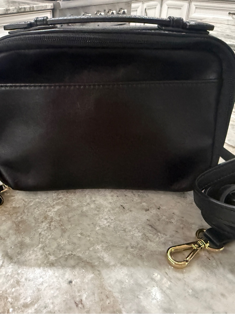 TUMI Voyageur Marcie Black Leather Crossbody Bag Gold Hardware - Picture 2 of 7